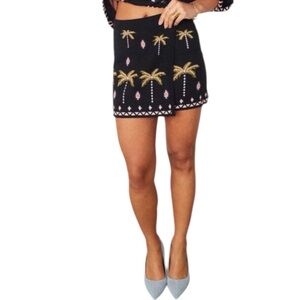 Never Fully Dressed Midnight Havana Mini Wrap Skirt - SZ XL NWT